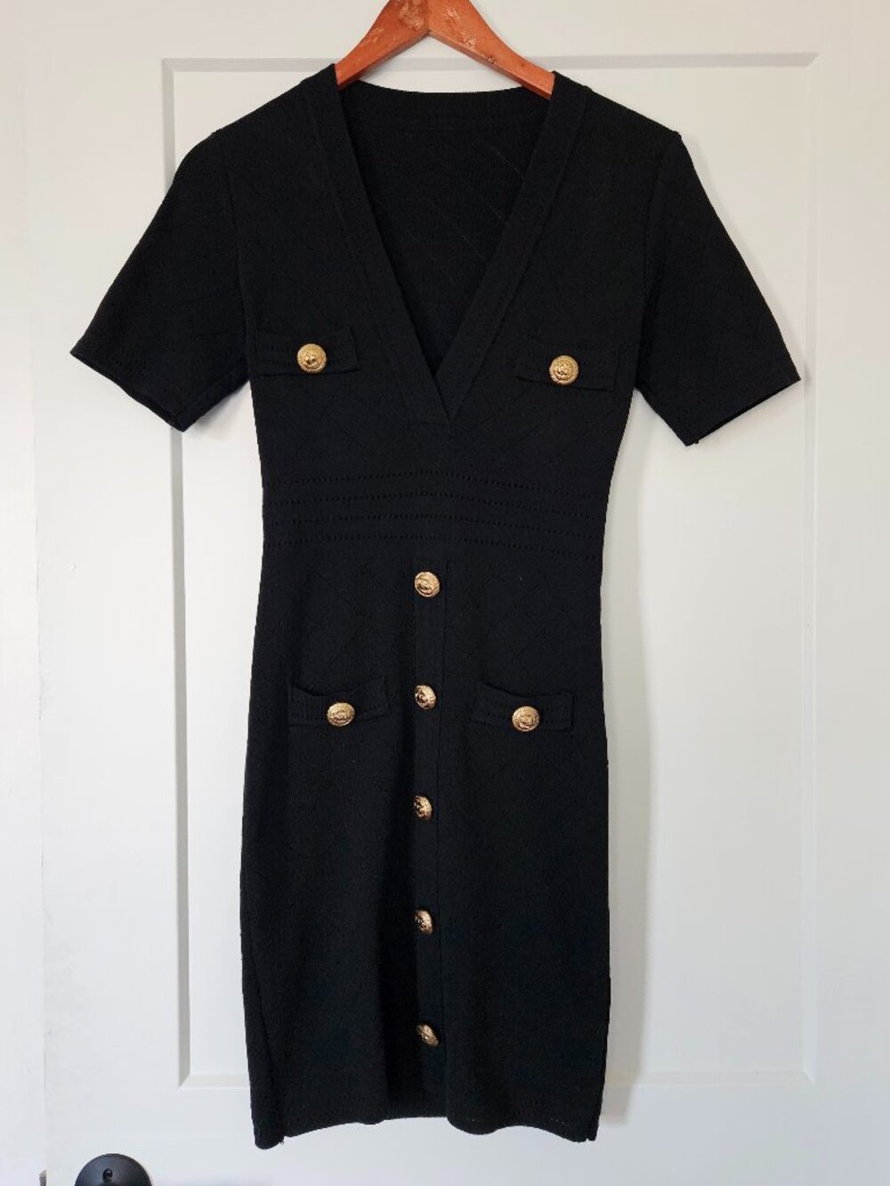 Souk Sepia Midi Black V Neck Dress
